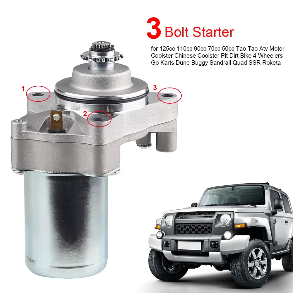 For Tao Tao 50Cc 70Cc 90Cc 110Cc 125Cc Motorcycle Starter Motor Electric Starter 12V 4 Wheelers ATV Motor Starter Accessories
